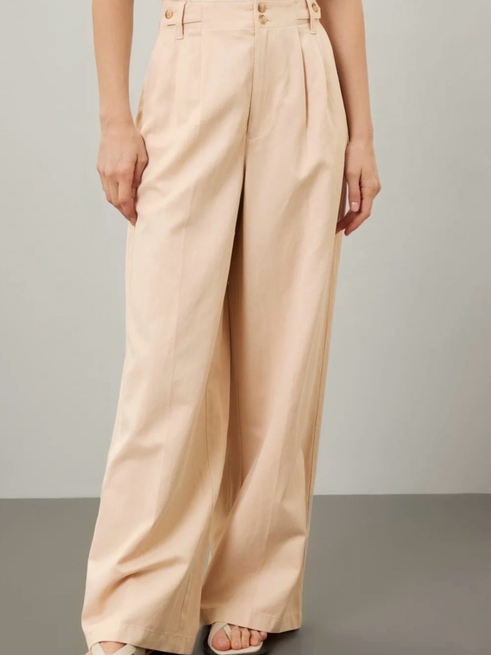 Madewell Cream Wide-Leg Pleated Trousers - Picture 6 of 6